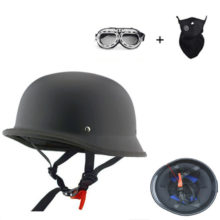 CHROME MIRROR German military style motorcycle helmet