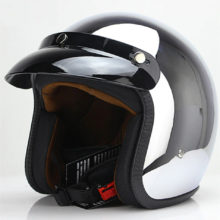 sliver chrome vespa cascos para moto cafe racer mirror