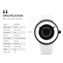 Quartz Wristwatch Unique Gear Waterproof Silicone Rotation Watch